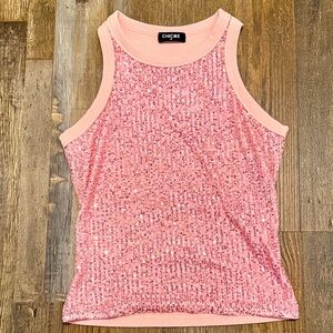 Chicme Pink Sequin Tank Top NWOT Size Medium